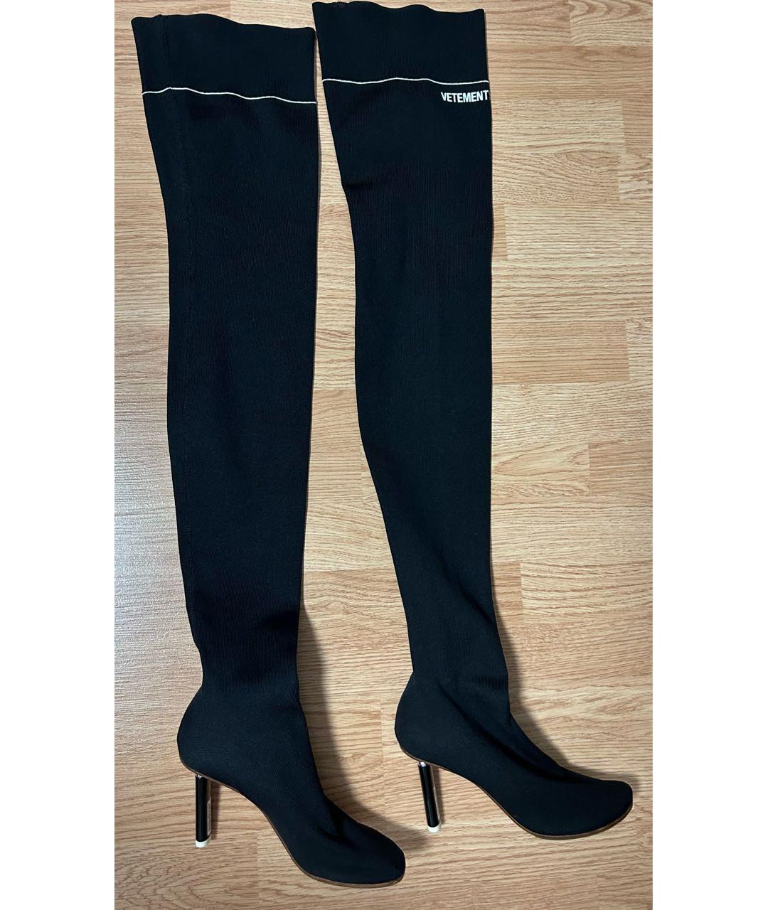 VETEMENTS Черные ботфорты, фото 6