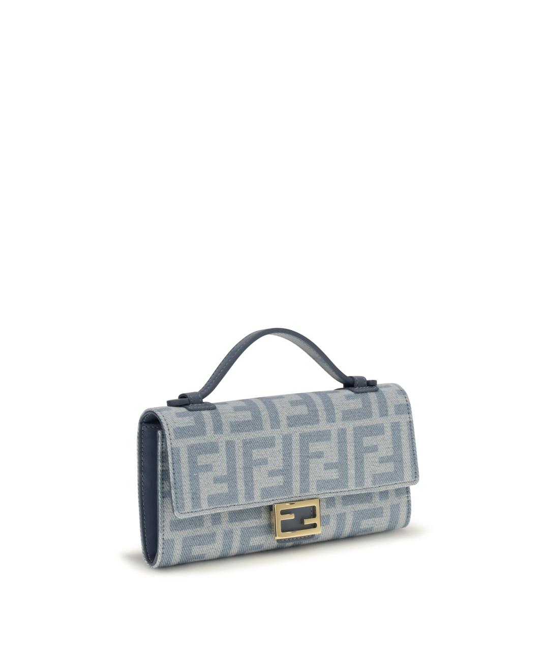 FENDI Голубая хлопковая сумка через плечо, фото 2