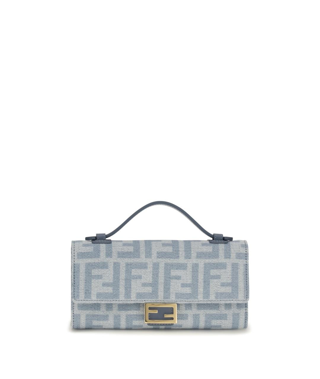 FENDI Голубая хлопковая сумка через плечо, фото 1