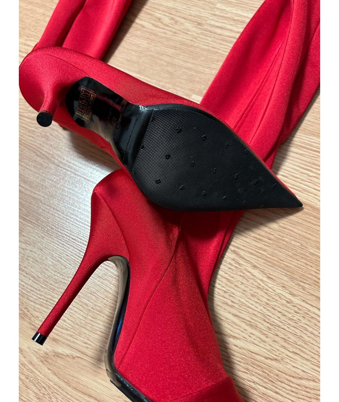 BALENCIAGA Красные ботфорты, фото 3