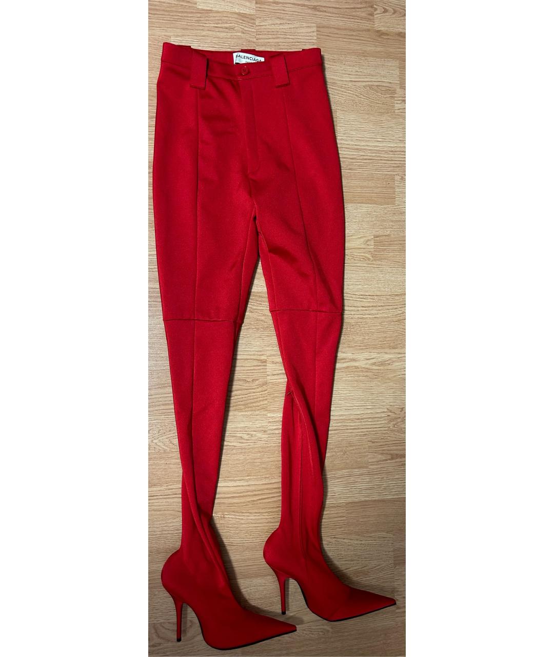 BALENCIAGA Красные ботфорты, фото 7