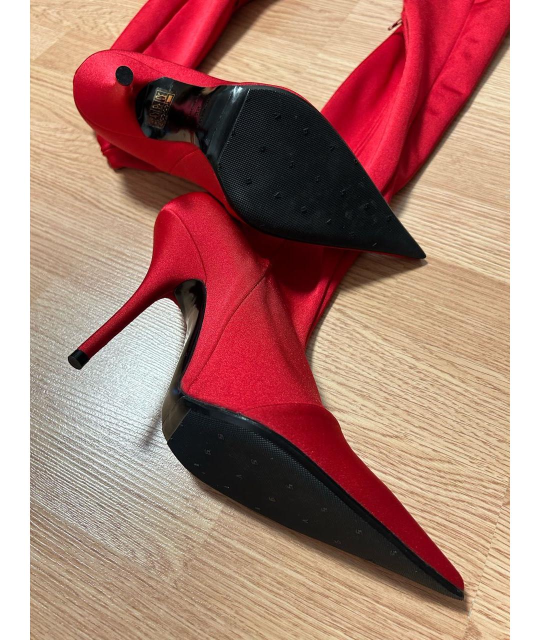 BALENCIAGA Красные ботфорты, фото 6