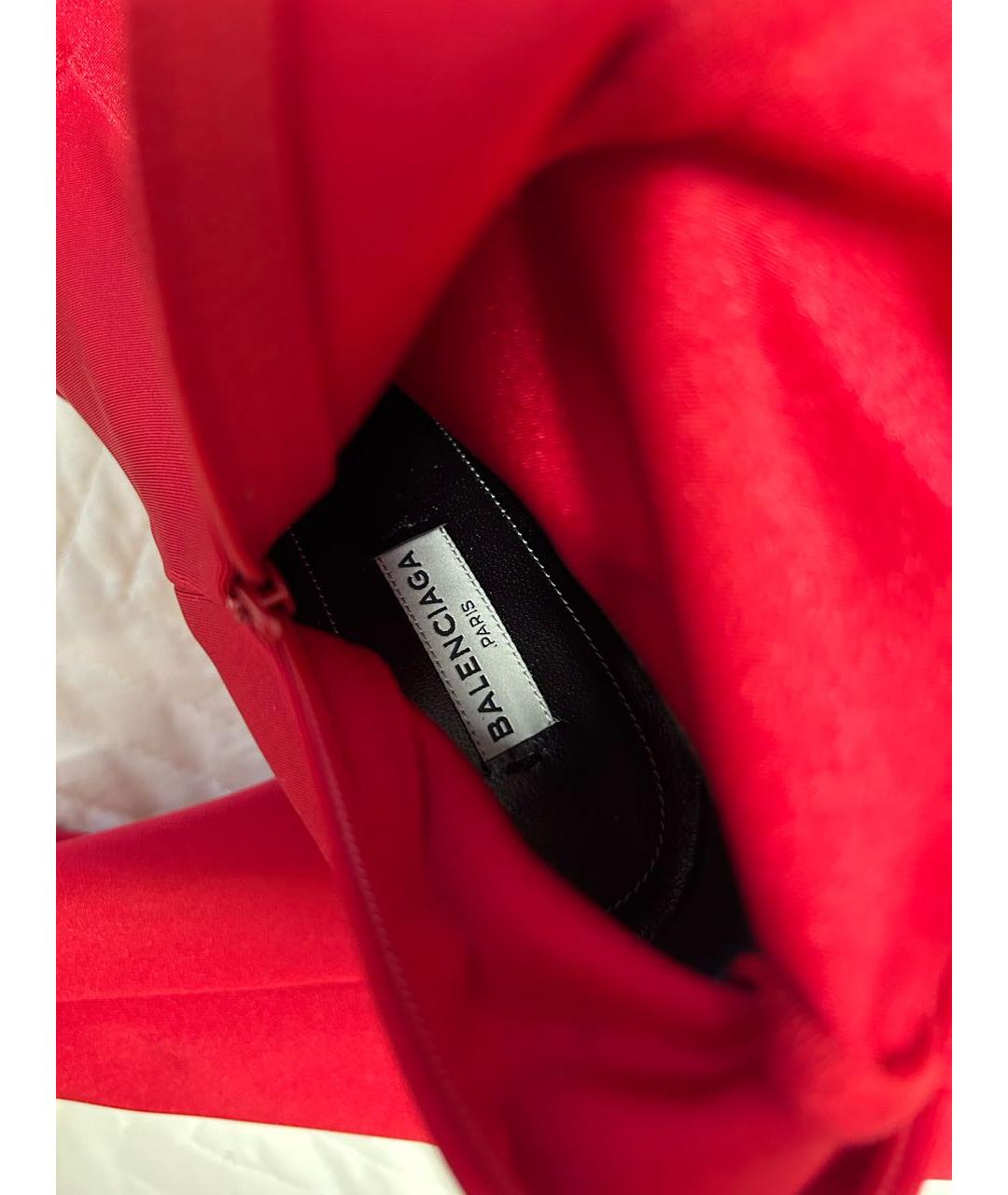 BALENCIAGA Красные ботфорты, фото 4