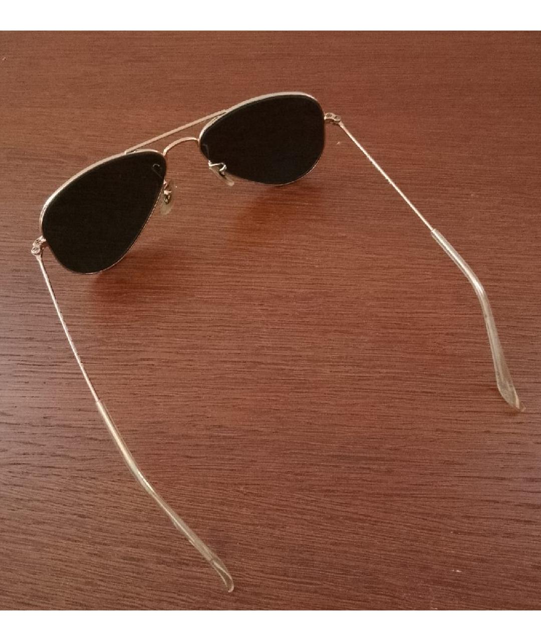 RAY BAN Золотые металлические солнцезащитные очки, фото 4