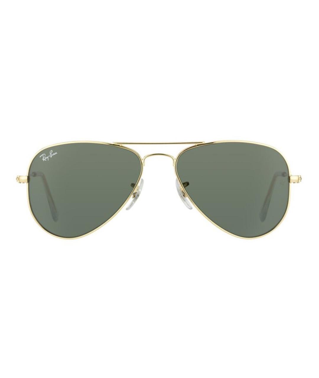 RAY BAN Золотые металлические солнцезащитные очки, фото 7