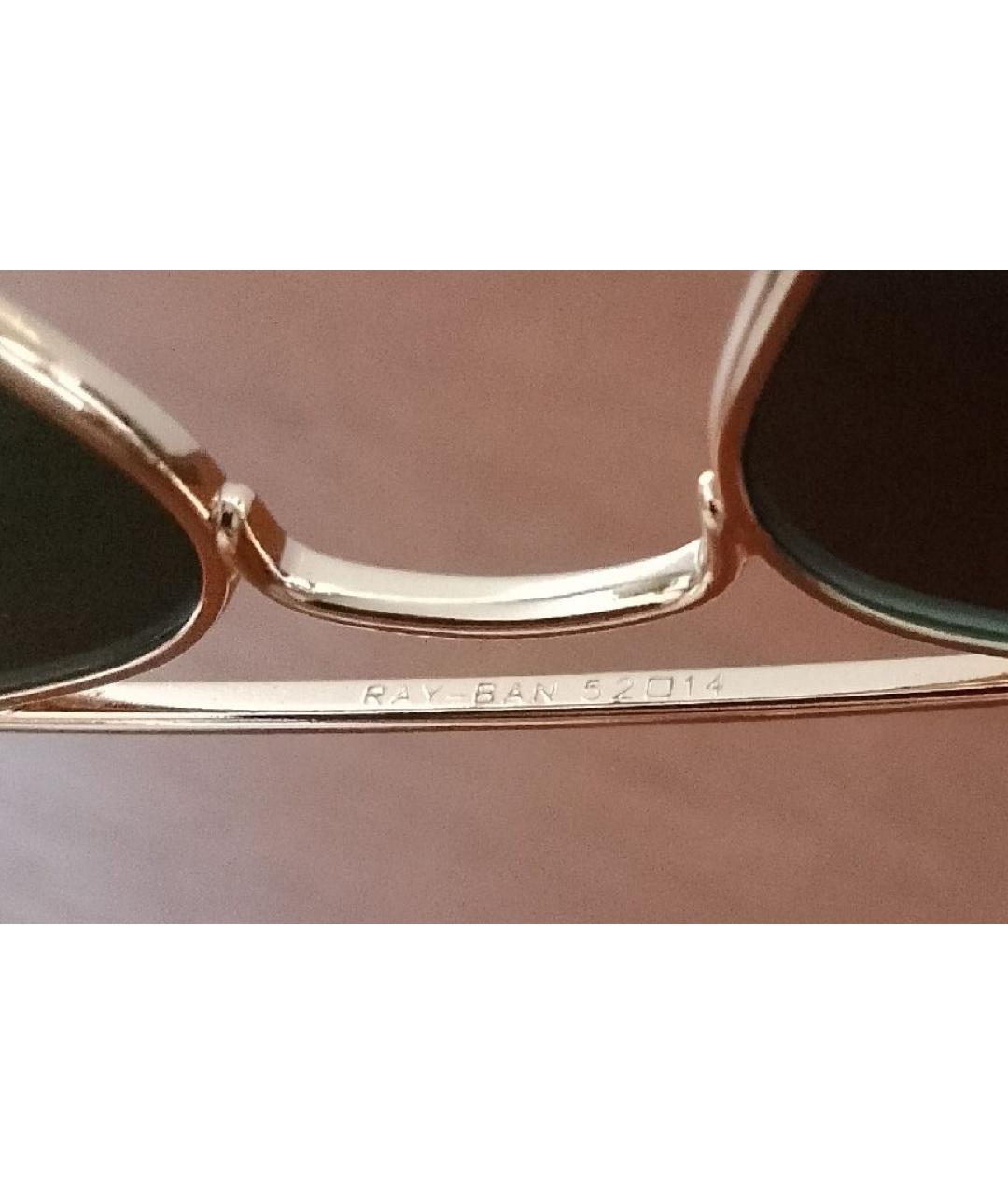 RAY BAN Золотые металлические солнцезащитные очки, фото 5