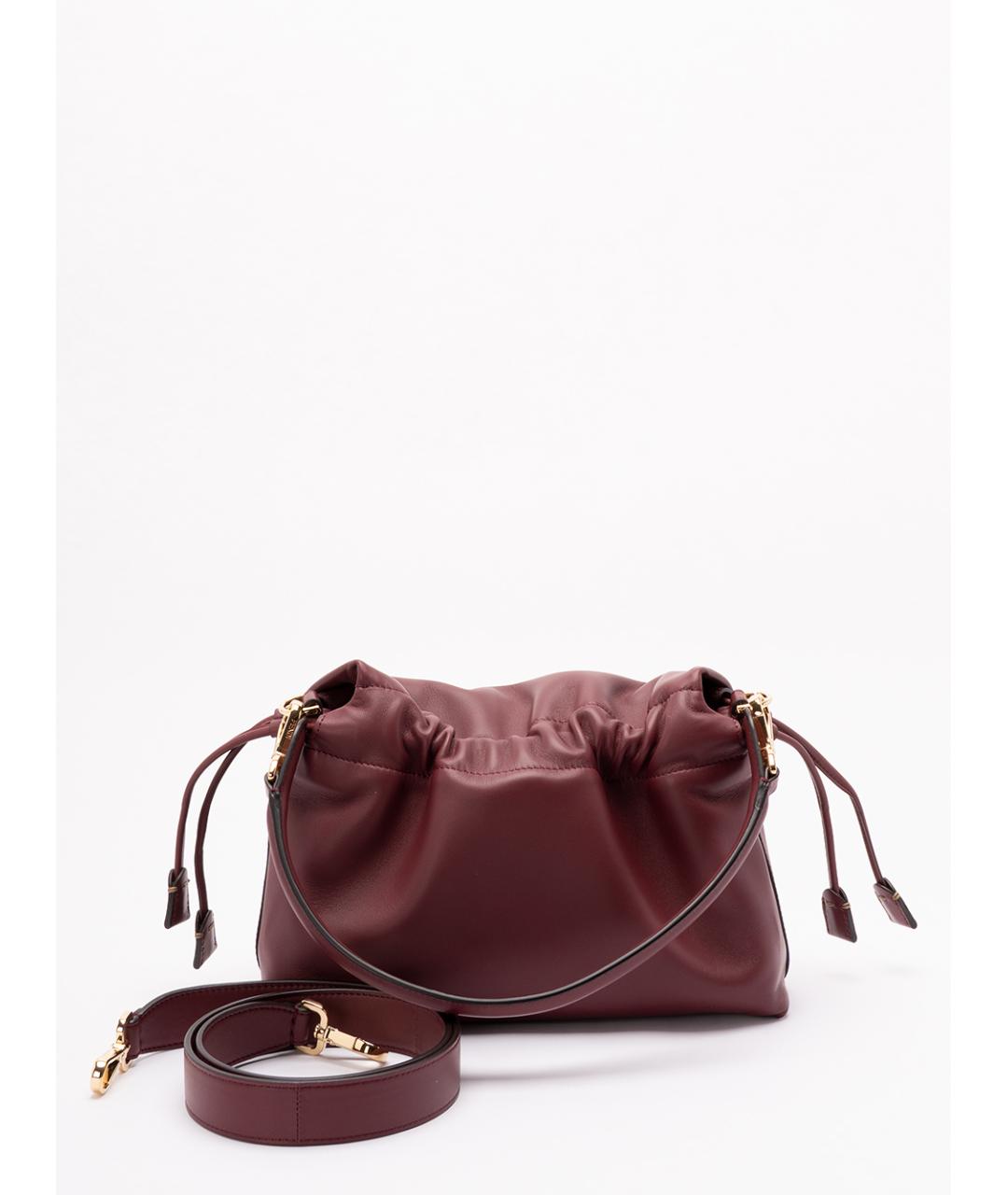 FENDI Бордовая кожаная сумка через плечо, фото 2