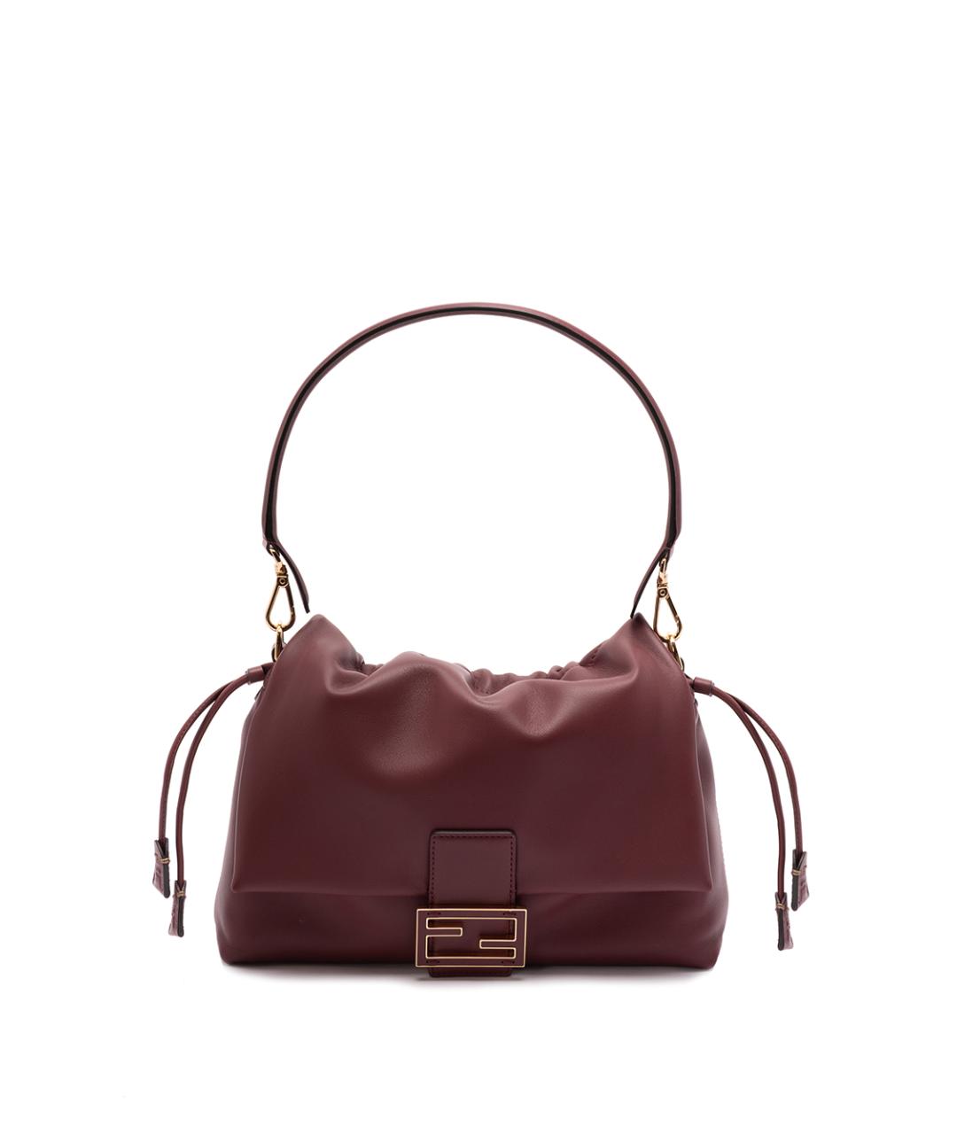 FENDI Бордовая кожаная сумка через плечо, фото 1
