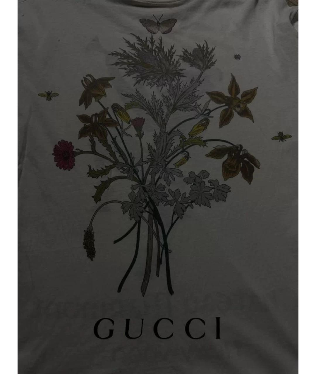 GUCCI Белая хлопковая футболка, фото 5