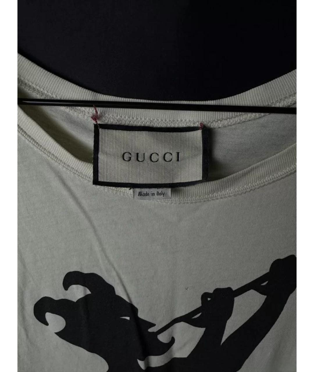 GUCCI Белая хлопковая футболка, фото 3