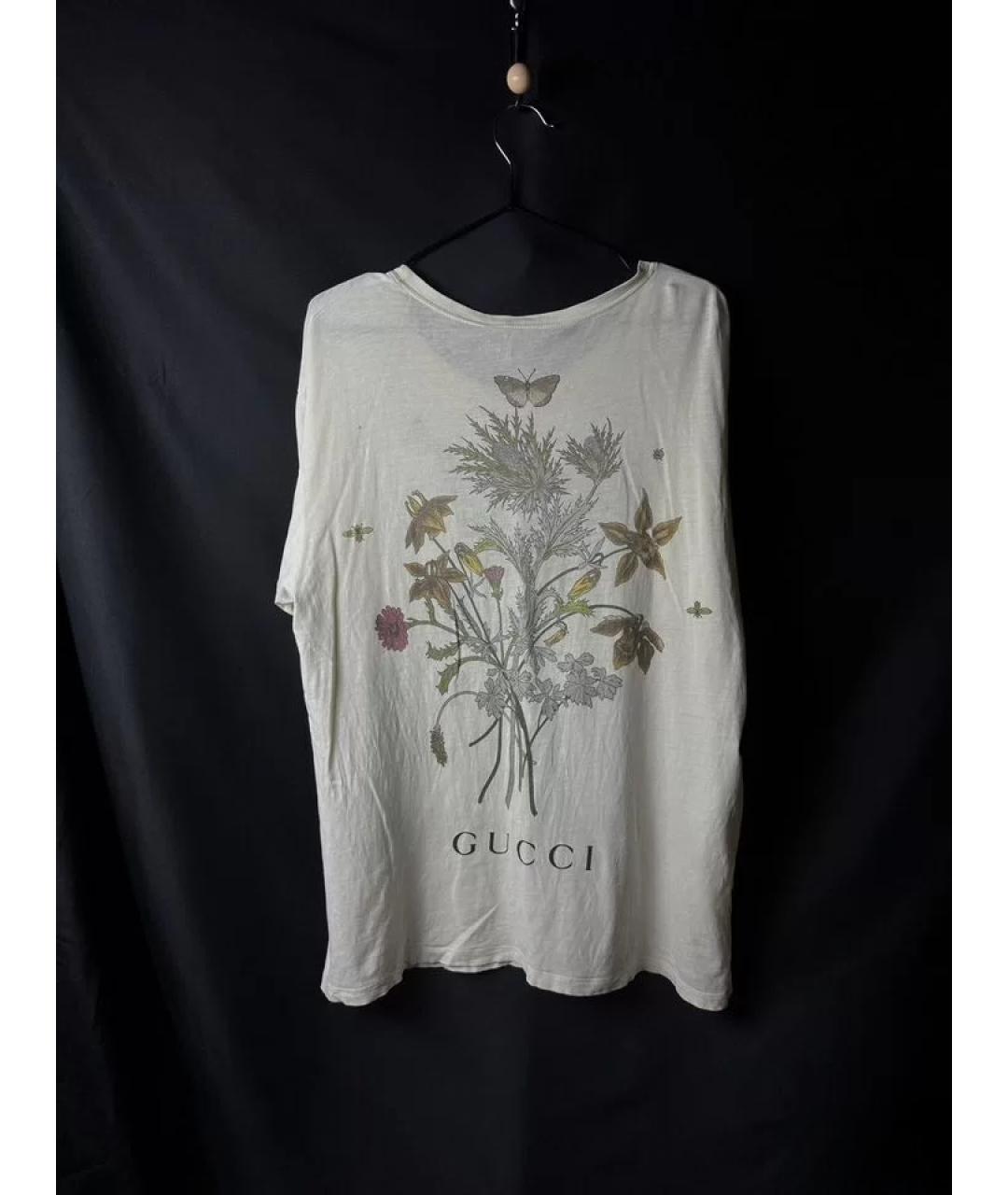 GUCCI Белая хлопковая футболка, фото 2