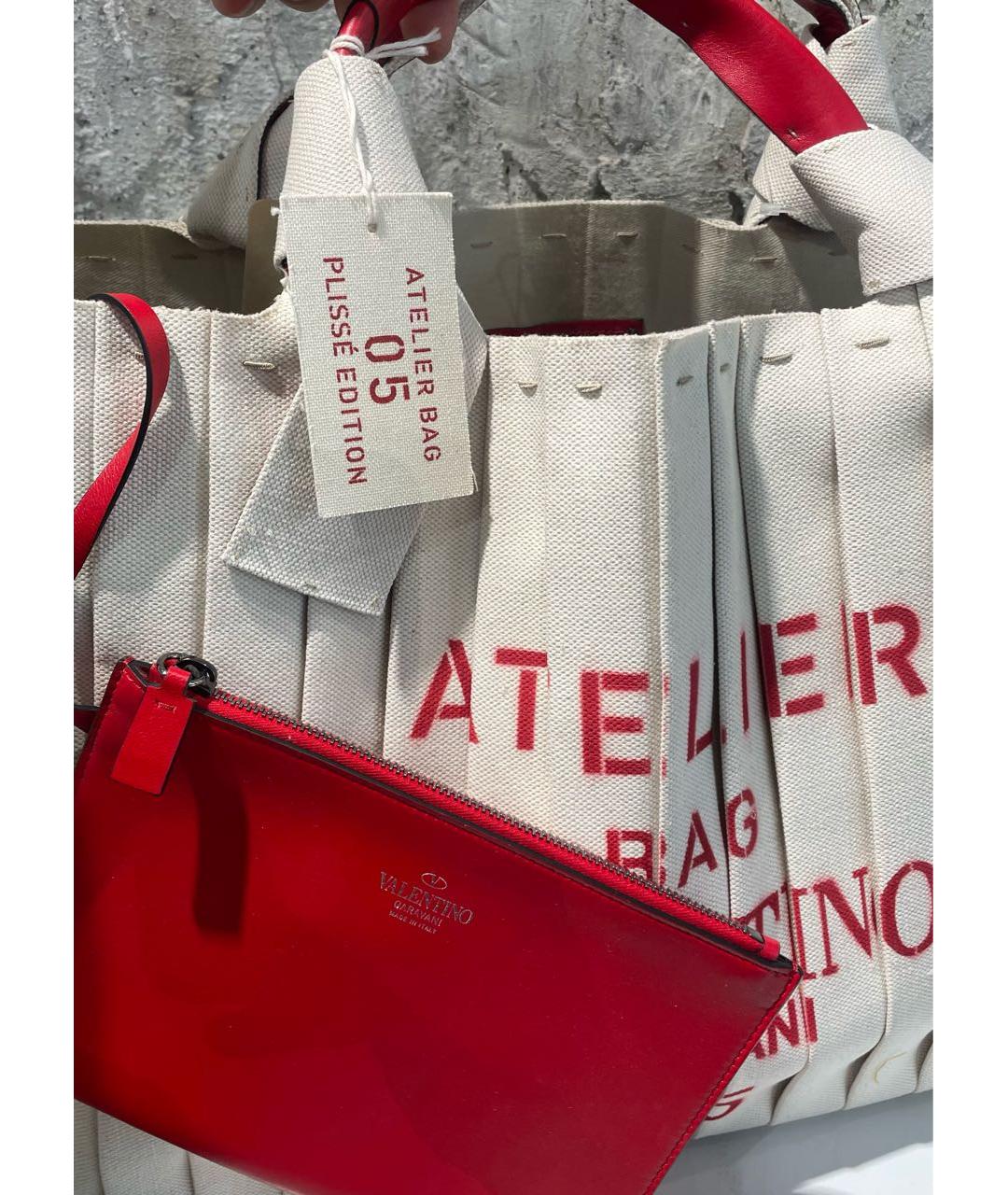 VALENTINO Бежевая тканевая сумка тоут, фото 7