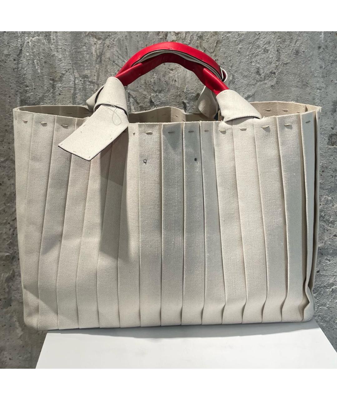 VALENTINO Бежевая тканевая сумка тоут, фото 4