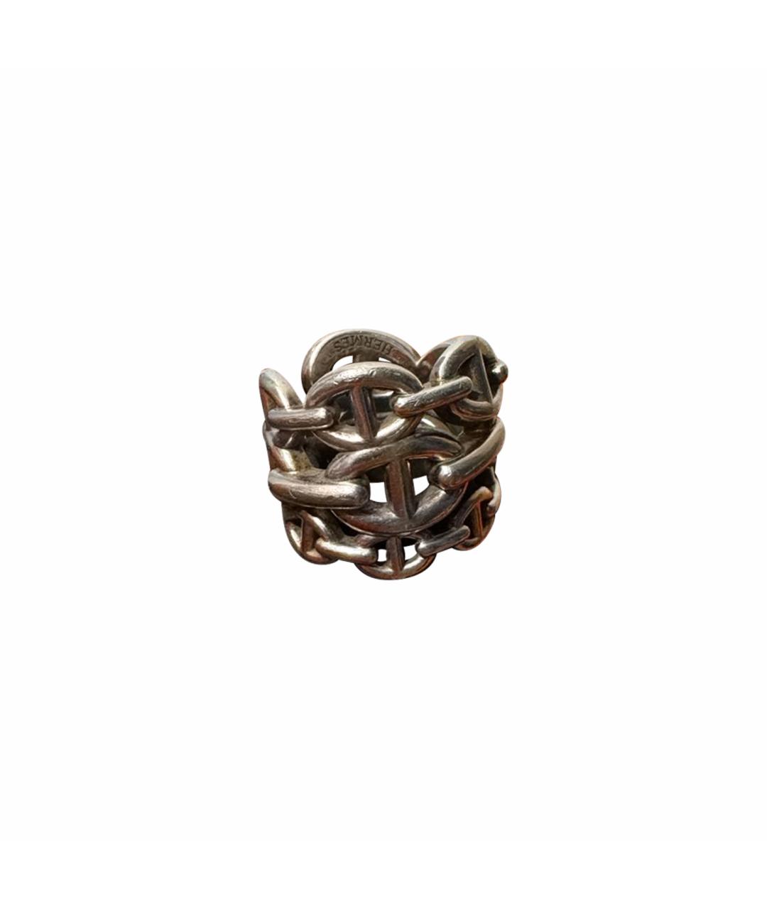 HERMES Белое серебряное кольцо, фото 1