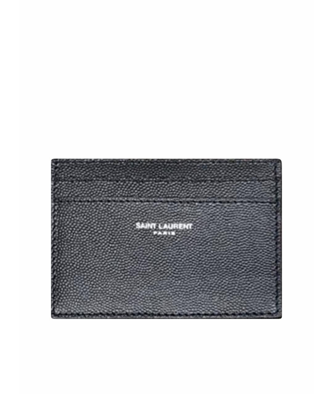 SAINT LAURENT Черная кожаная визитница, фото 1