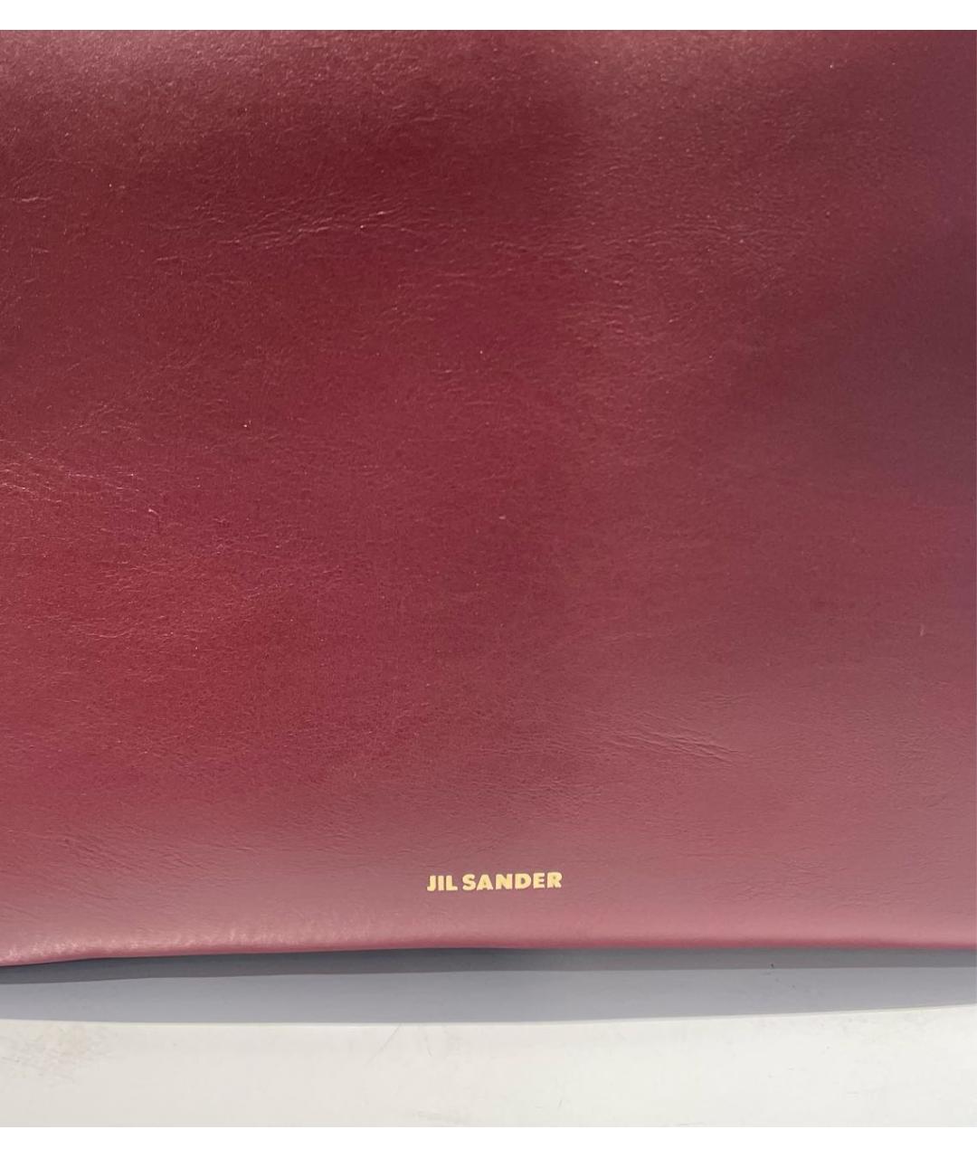 JIL SANDER Бордовая кожаная сумка через плечо, фото 5