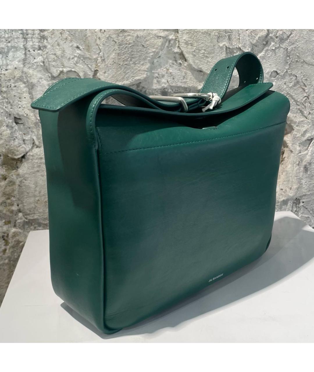 JIL SANDER Зеленая кожаная сумка через плечо, фото 3