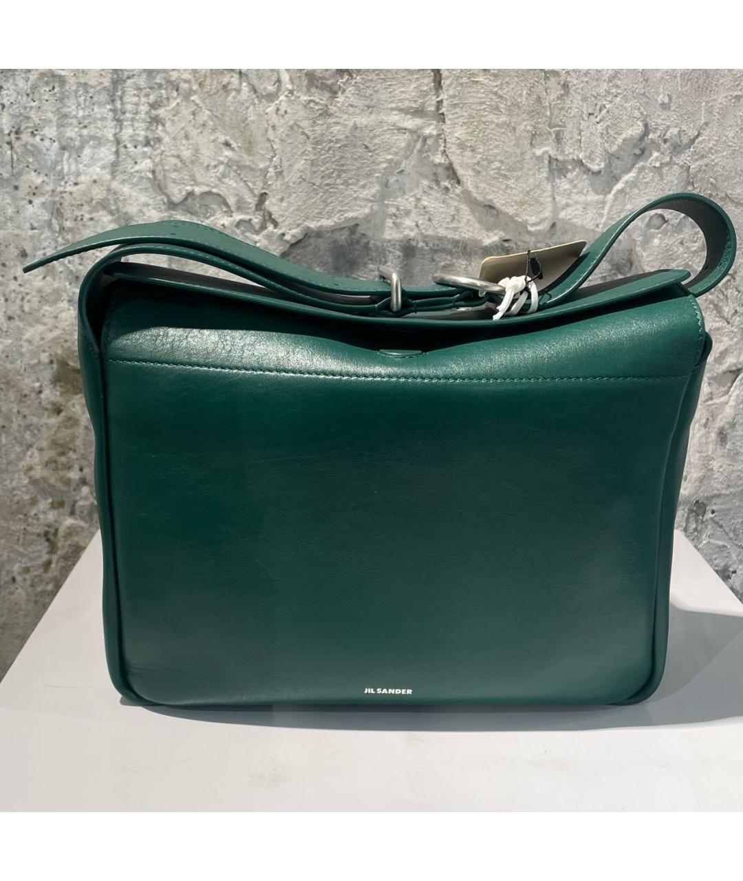 JIL SANDER Зеленая кожаная сумка через плечо, фото 2