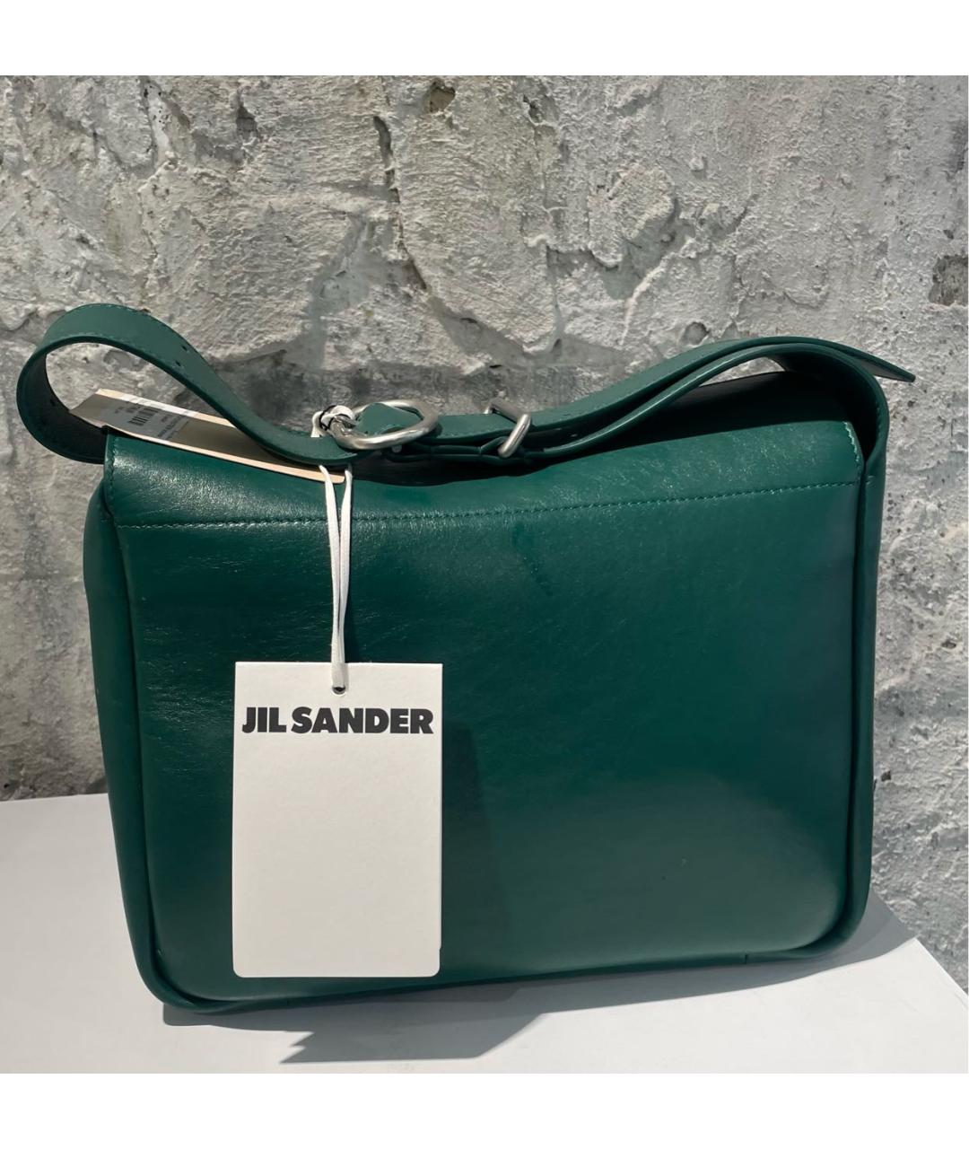 JIL SANDER Зеленая кожаная сумка через плечо, фото 4