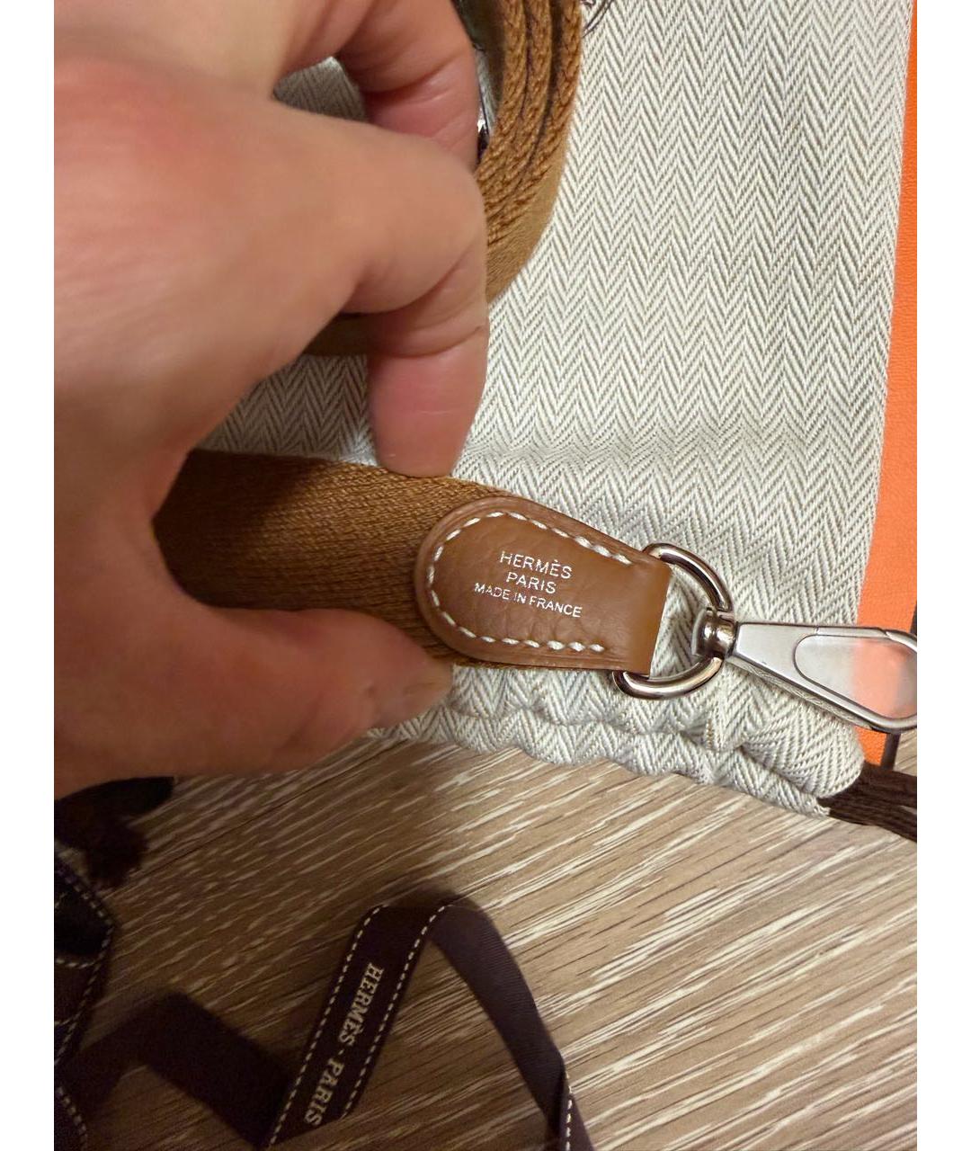 HERMES Коричневая кожаная сумка через плечо, фото 7
