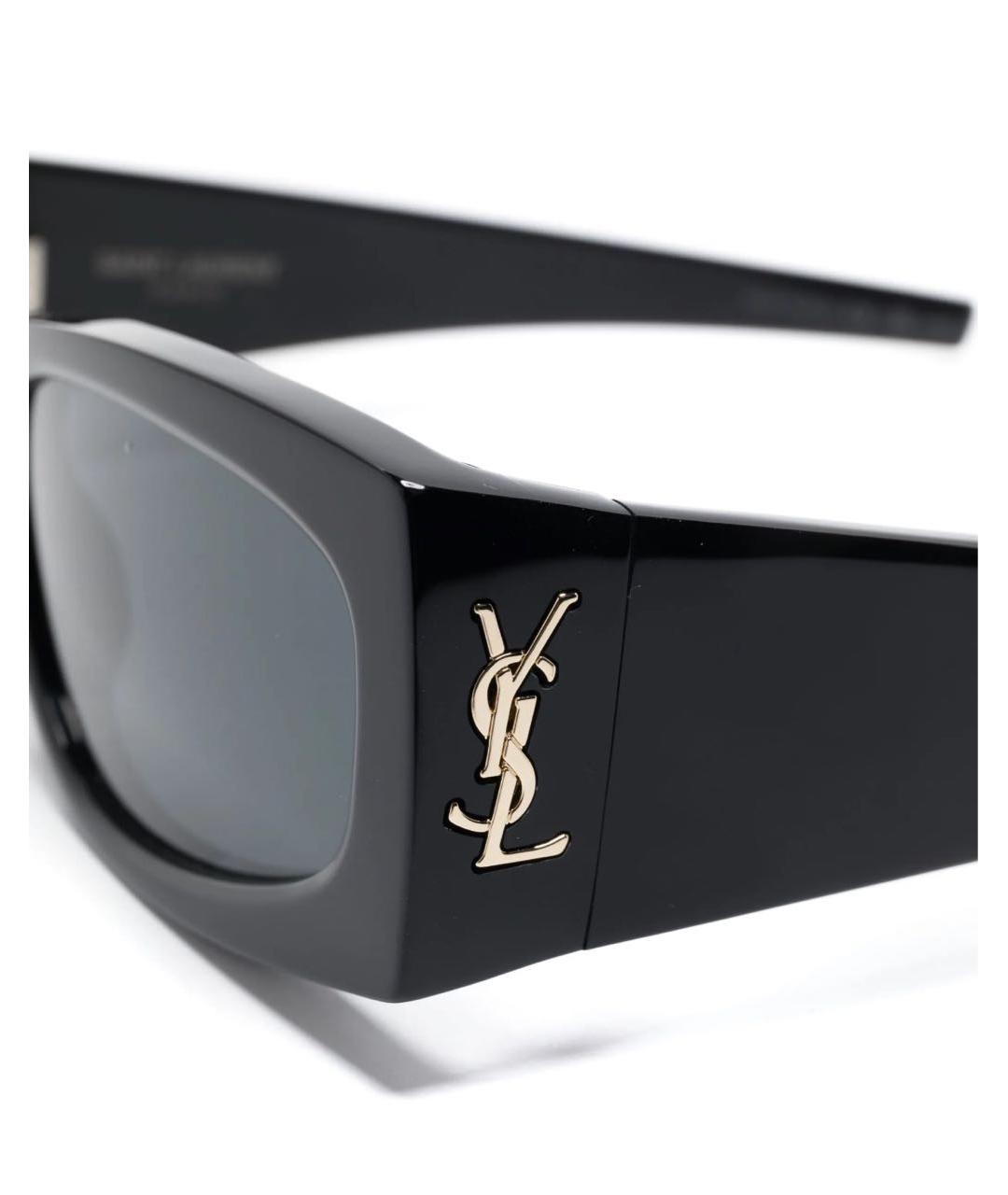 SAINT LAURENT Черные пластиковые солнцезащитные очки, фото 2