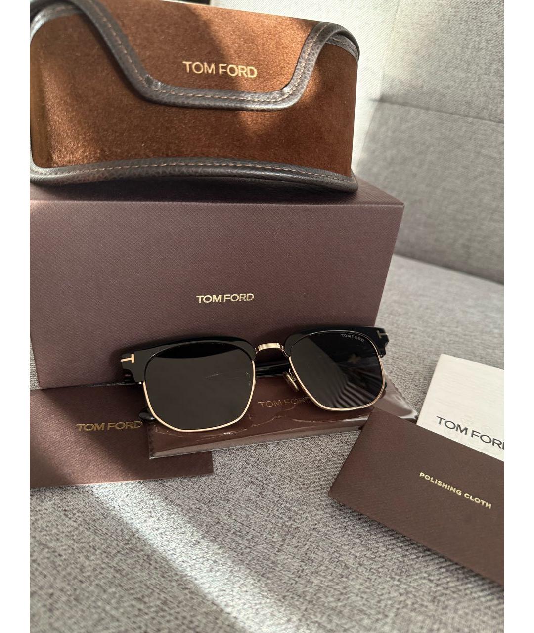 TOM FORD Черные металлические солнцезащитные очки, фото 2