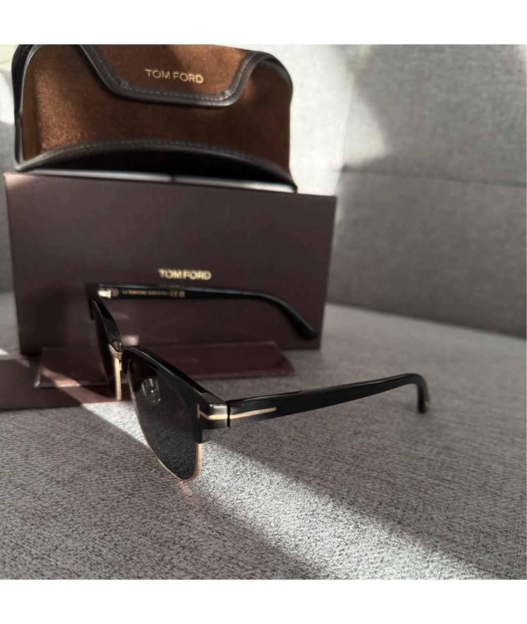 TOM FORD Черные металлические солнцезащитные очки, фото 4