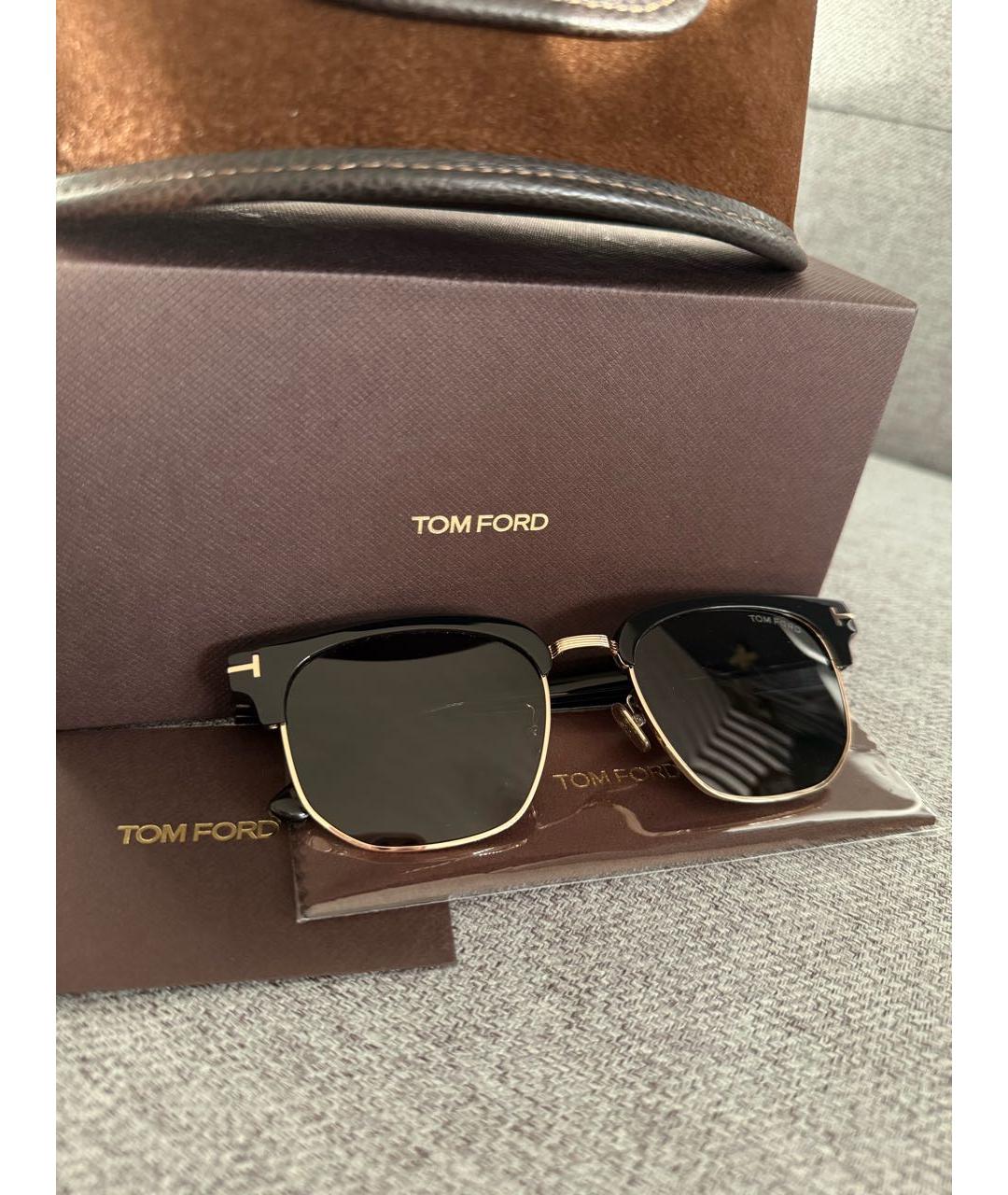 TOM FORD Черные металлические солнцезащитные очки, фото 3