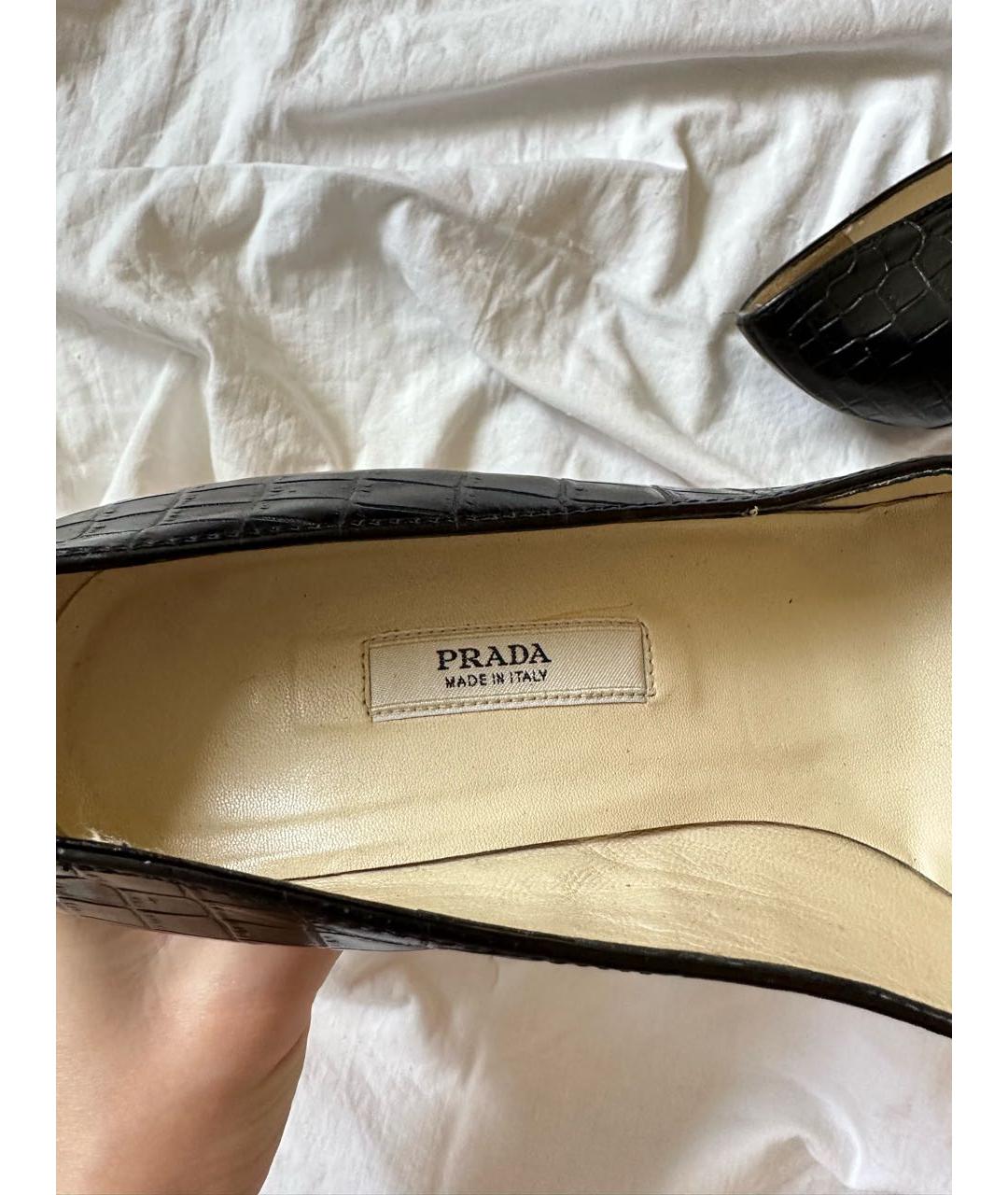PRADA Черные кожаные туфли, фото 3