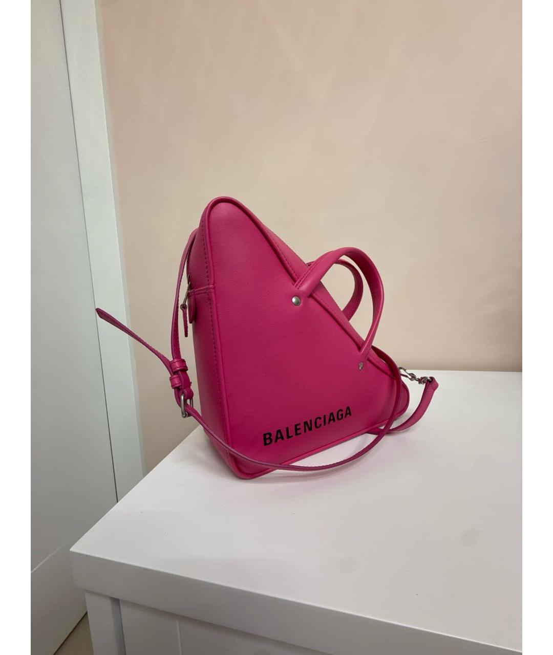 BALENCIAGA Фуксия кожаная сумка через плечо, фото 2
