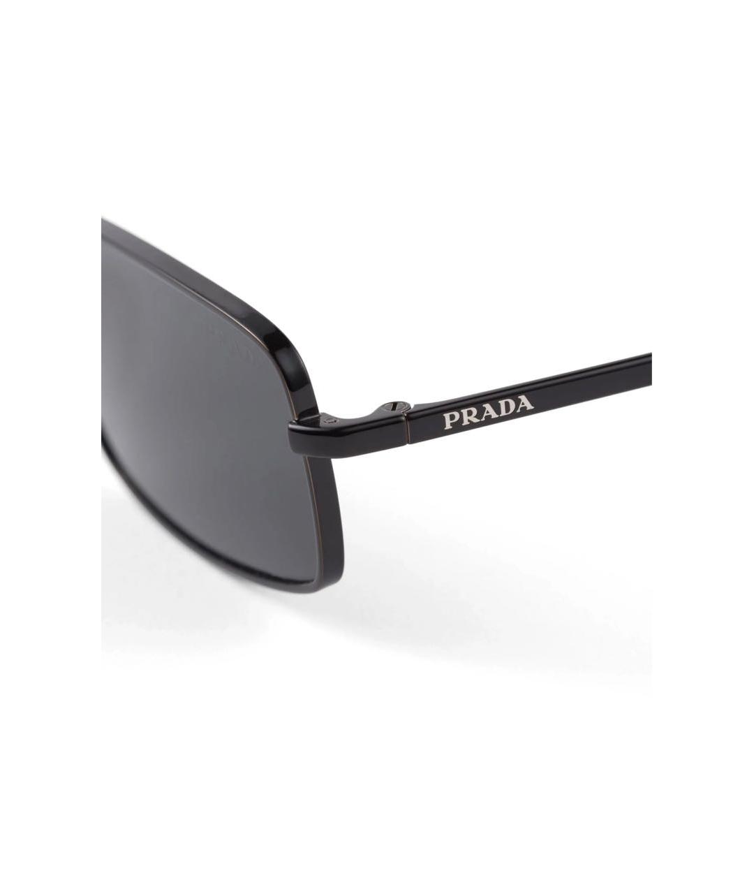 PRADA Черные металлические солнцезащитные очки, фото 2