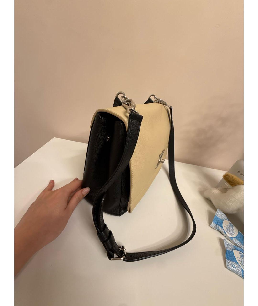 LOUIS VUITTON Бежевая кожаная сумка с короткими ручками, фото 2
