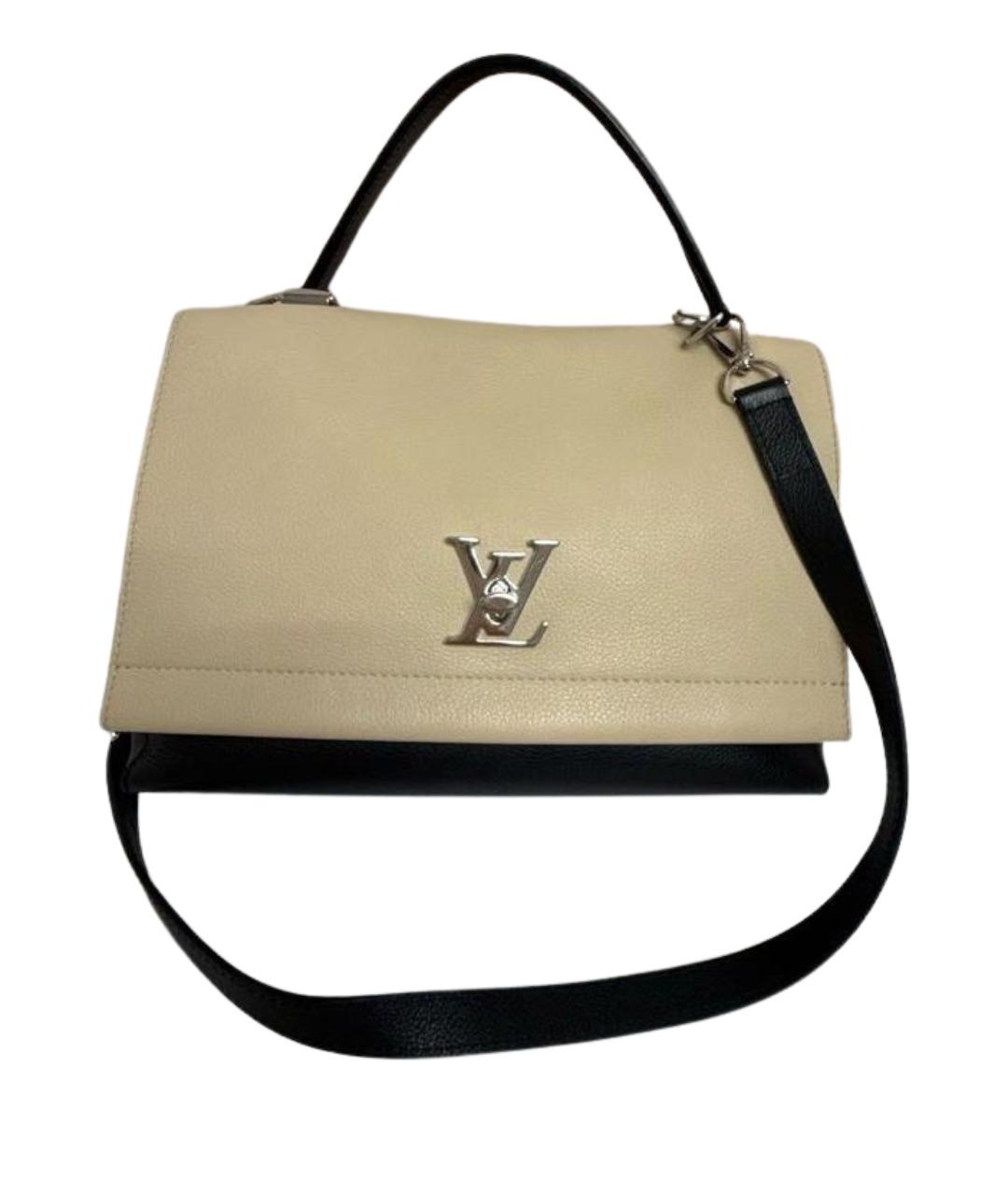 LOUIS VUITTON Бежевая кожаная сумка с короткими ручками, фото 1