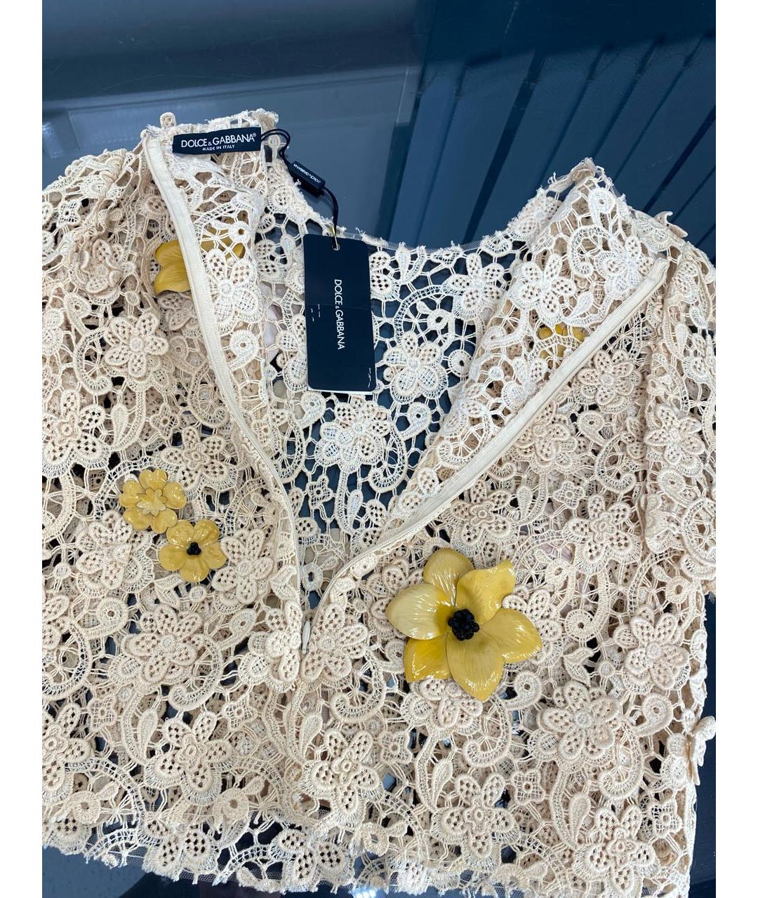 DOLCE&GABBANA Бежевая хлопковая блузы, фото 3