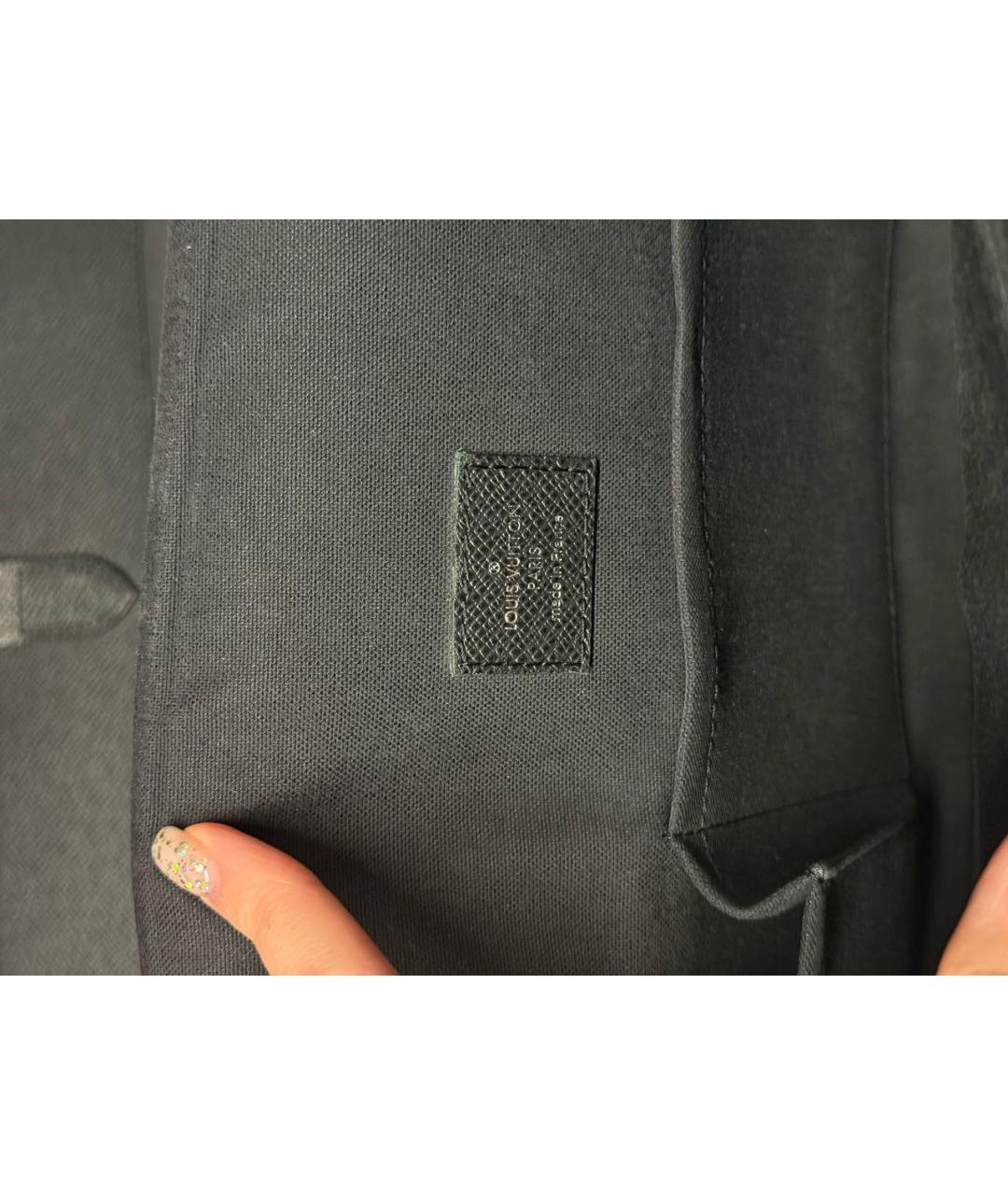 LOUIS VUITTON Черная кожаная сумка на плечо, фото 4
