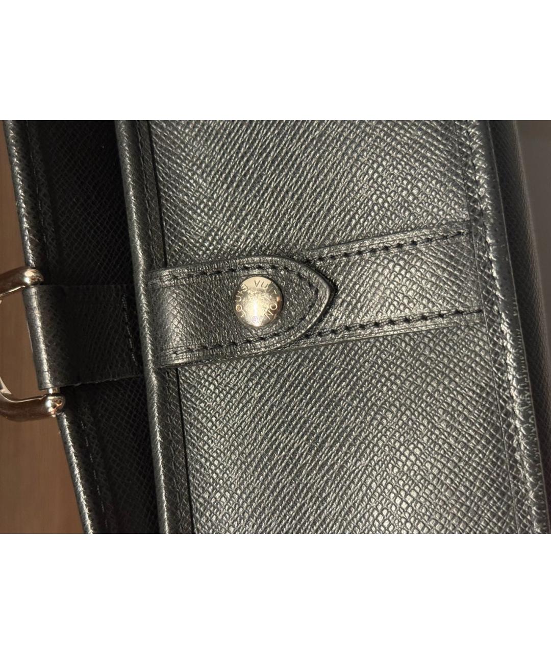 LOUIS VUITTON Черная кожаная сумка на плечо, фото 5