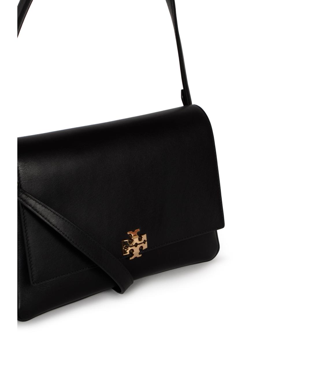 TORY BURCH Черная кожаная сумка с короткими ручками, фото 4