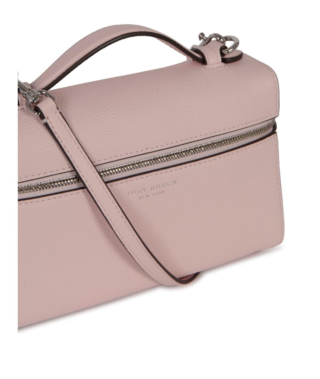 TORY BURCH Розовая синтетическая сумка с короткими ручками, фото 4