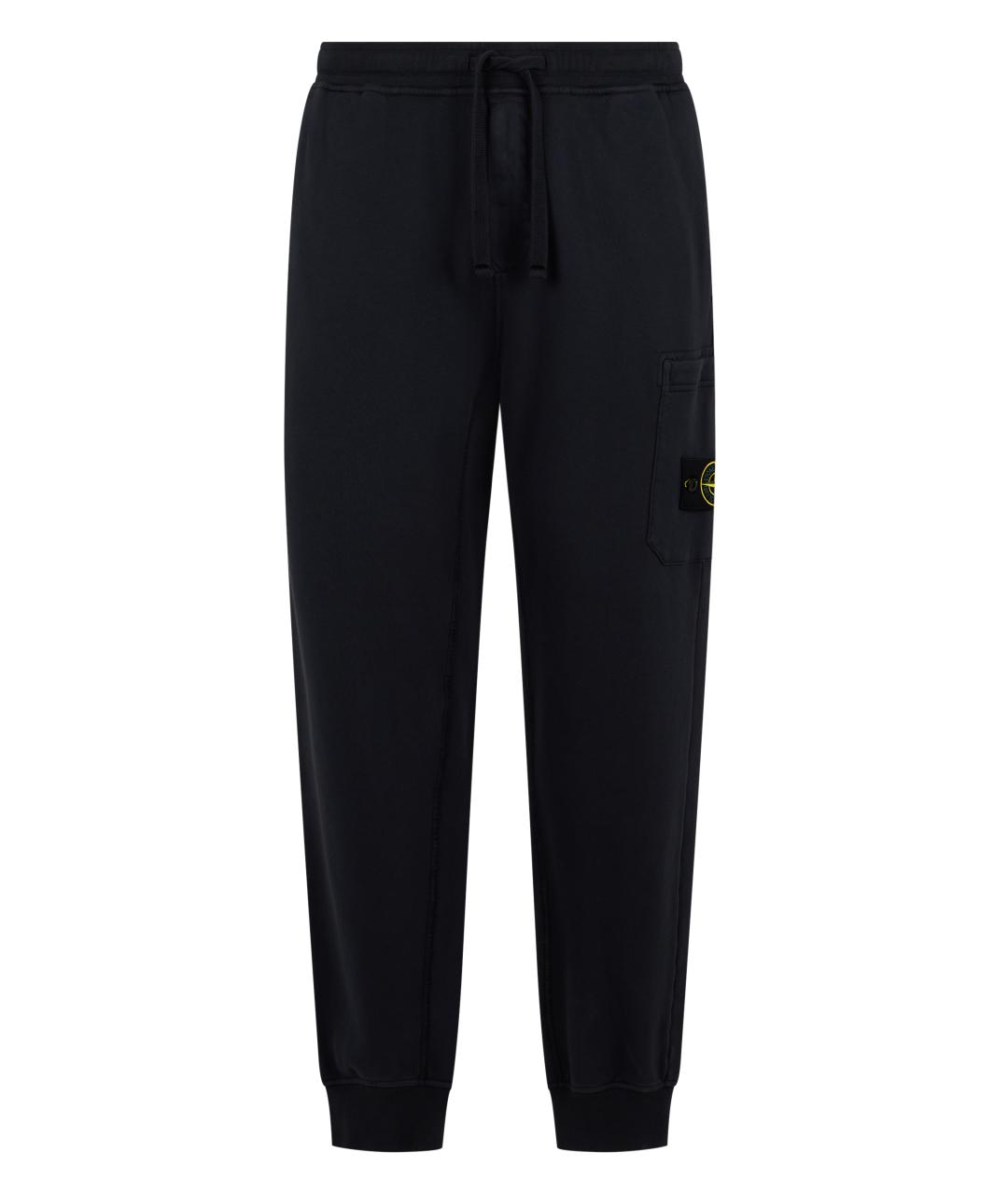 STONE ISLAND Черные хлопковые повседневные брюки, фото 1