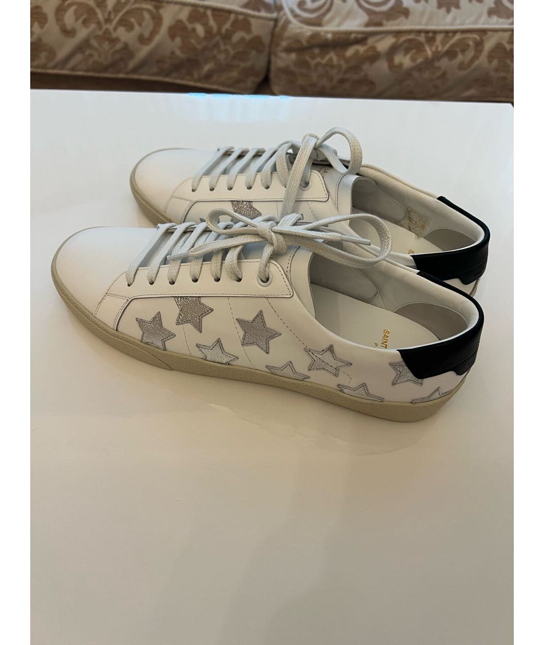 SAINT LAURENT Белые кожаные кроссовки, фото 5