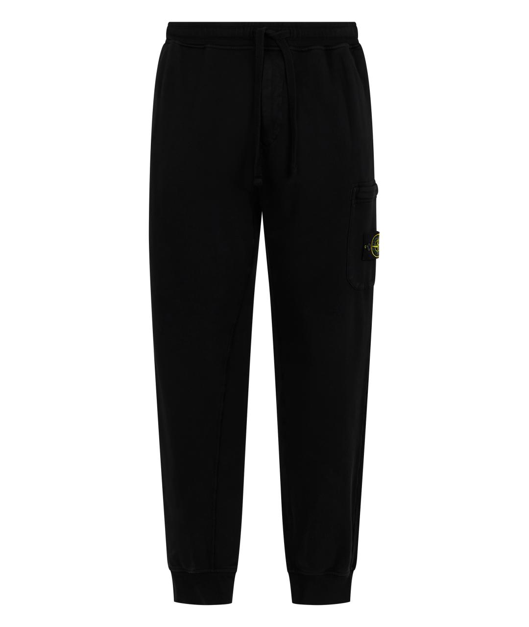 STONE ISLAND Черные хлопковые повседневные брюки, фото 1