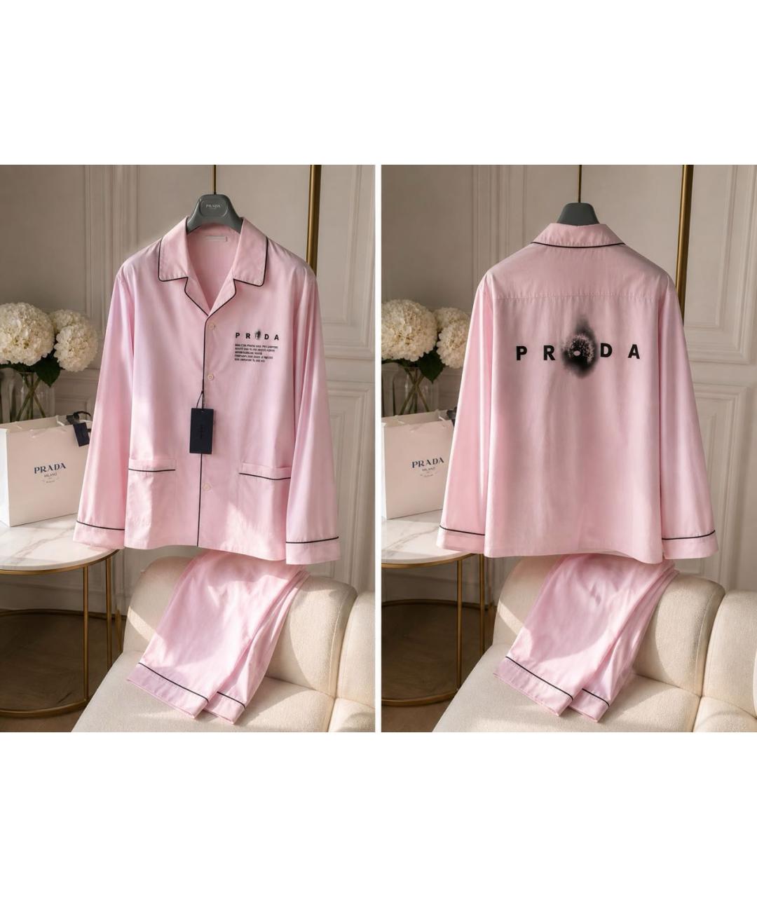 PRADA Розовый хлопковый костюм с брюками, фото 7