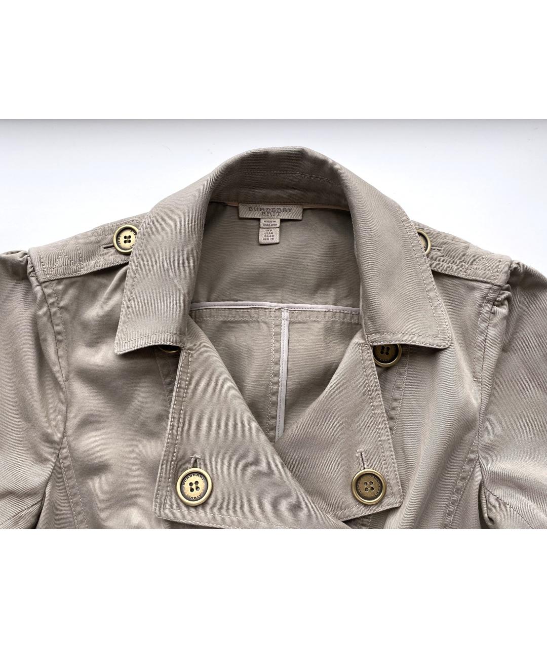 BURBERRY Хаки хлопко-эластановое повседневное платье, фото 3