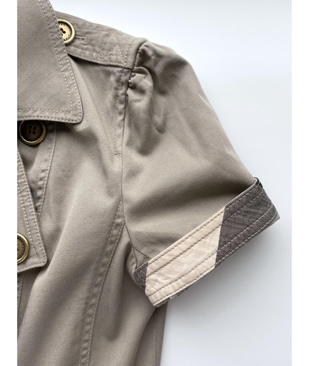 BURBERRY Хаки хлопко-эластановое повседневное платье, фото 5