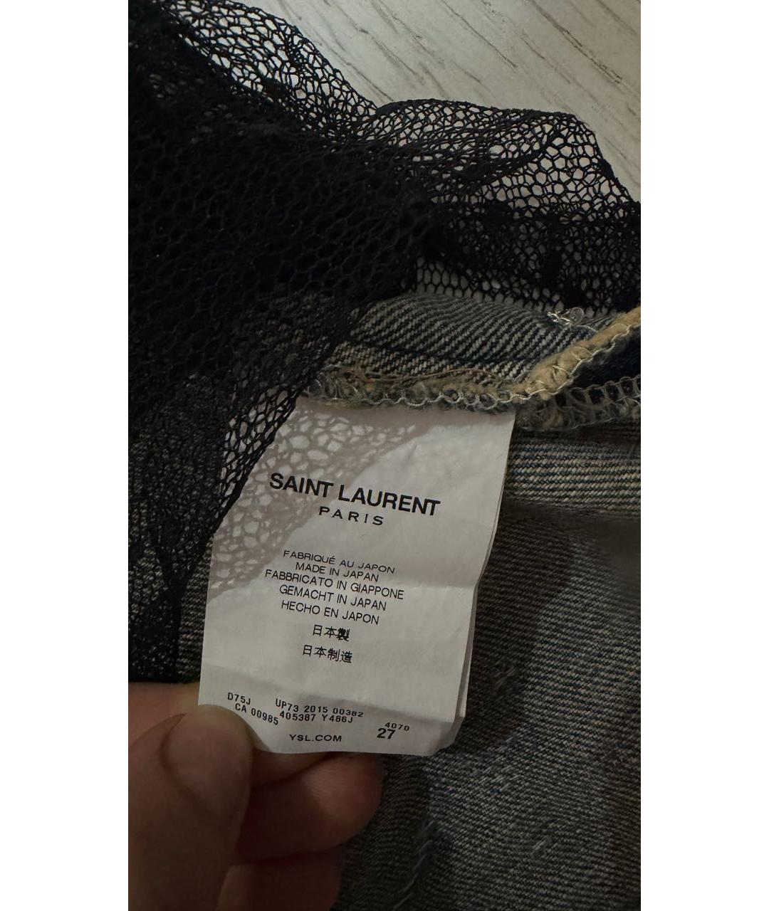 SAINT LAURENT Синяя юбка мини, фото 6
