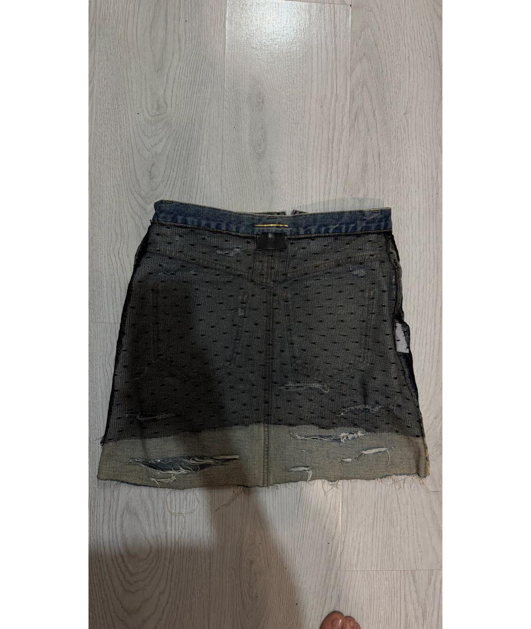 SAINT LAURENT Синяя юбка мини, фото 4