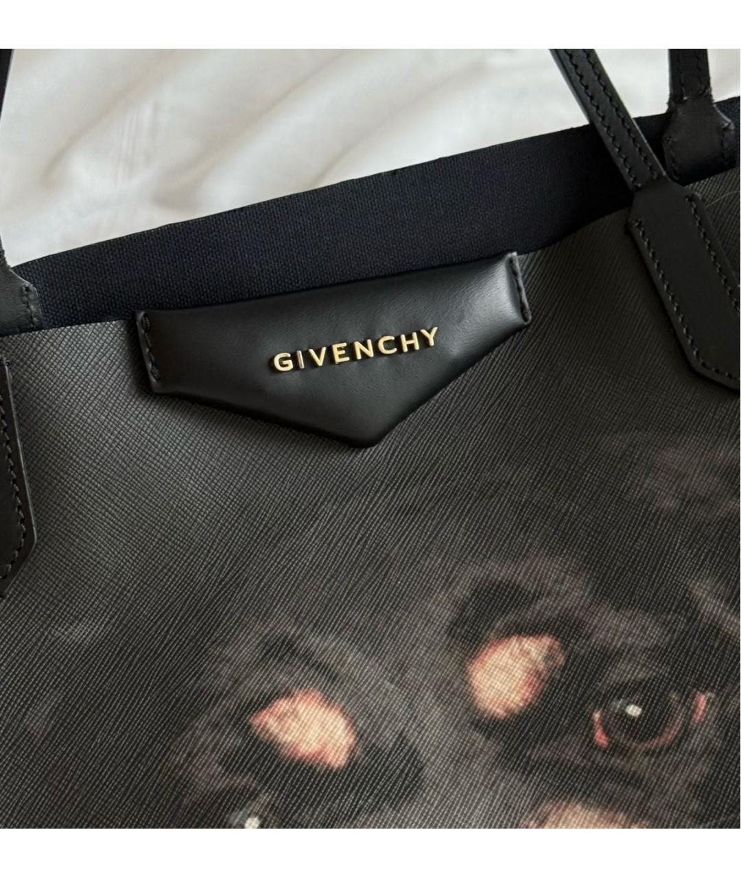 GIVENCHY Черная кожаная сумка тоут, фото 8