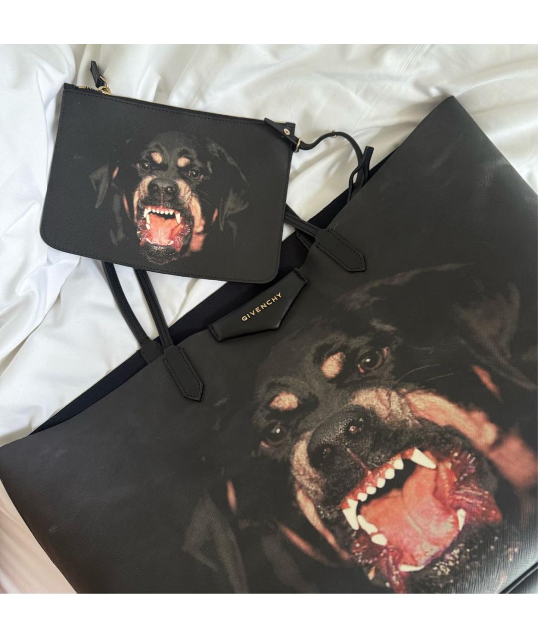 GIVENCHY Черная кожаная сумка тоут, фото 3