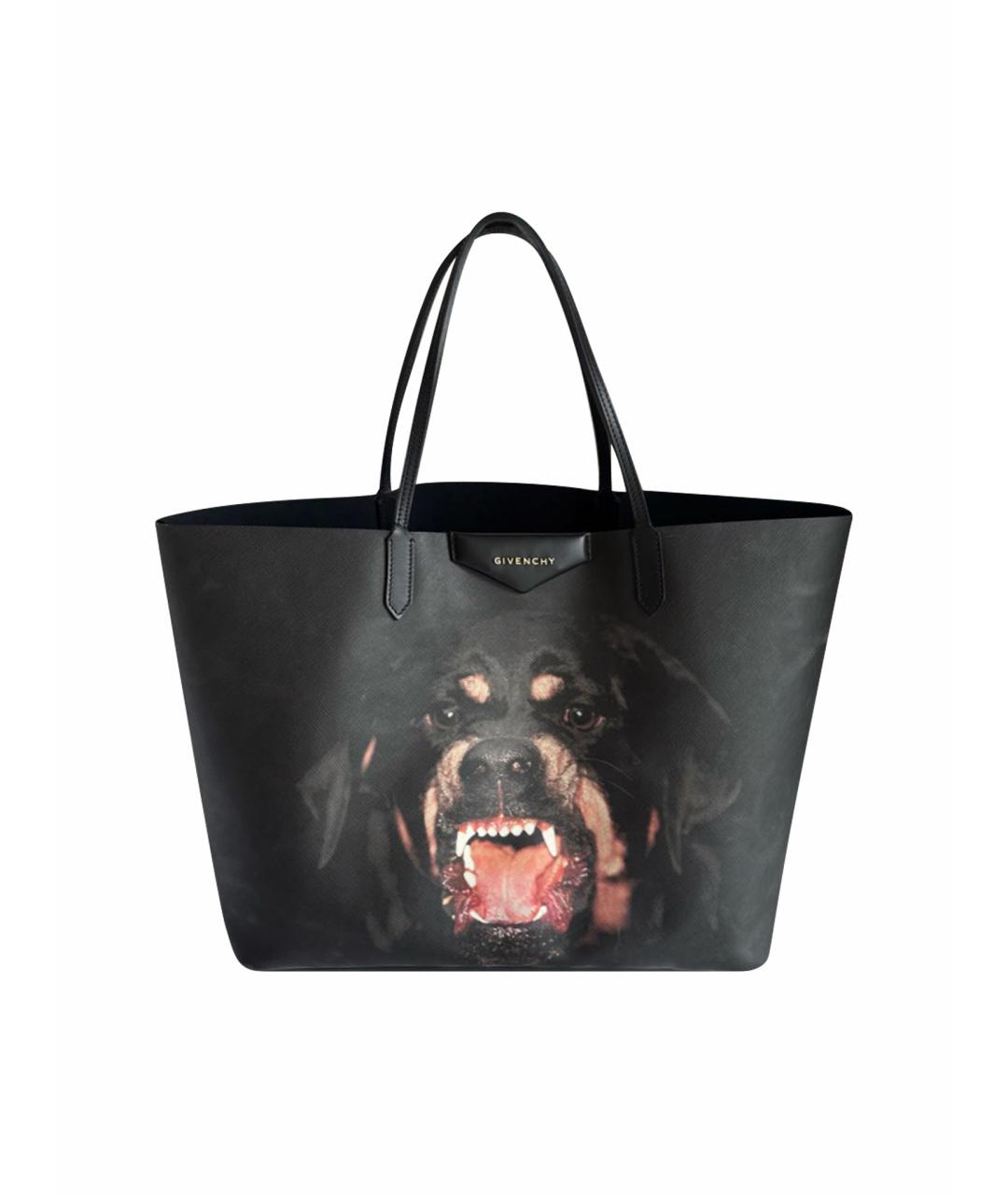 GIVENCHY Черная кожаная сумка тоут, фото 1
