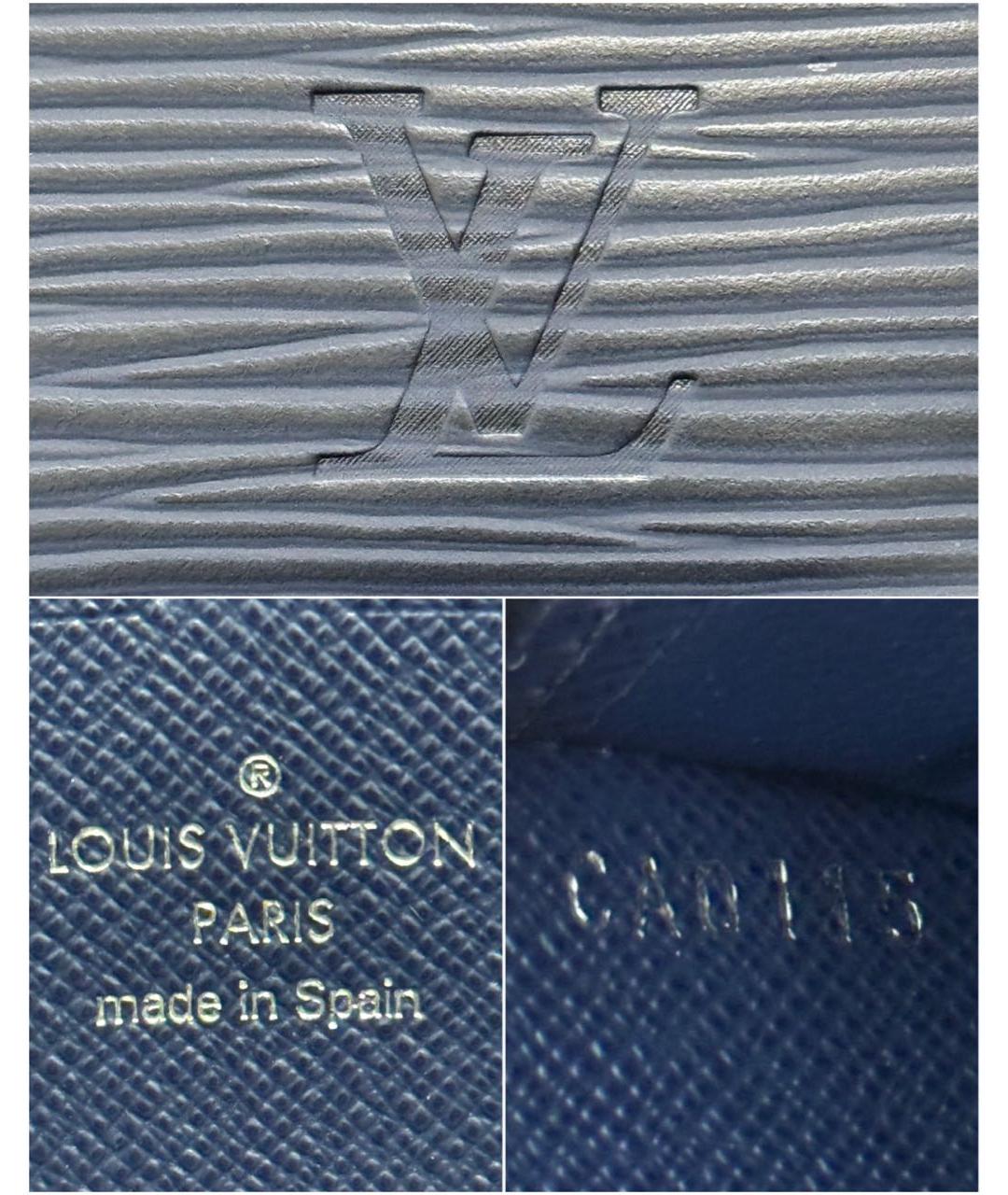 LOUIS VUITTON Темно-синий кожаный кошелек, фото 7